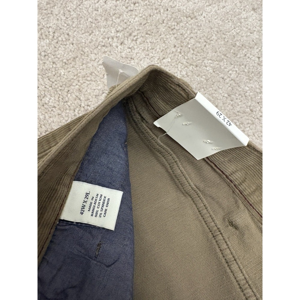 VTG Y2K New Jos A. Bank Brown Corduroy Preppy Pants Size 42x29 Tailored Fit - Picture 4 of 6